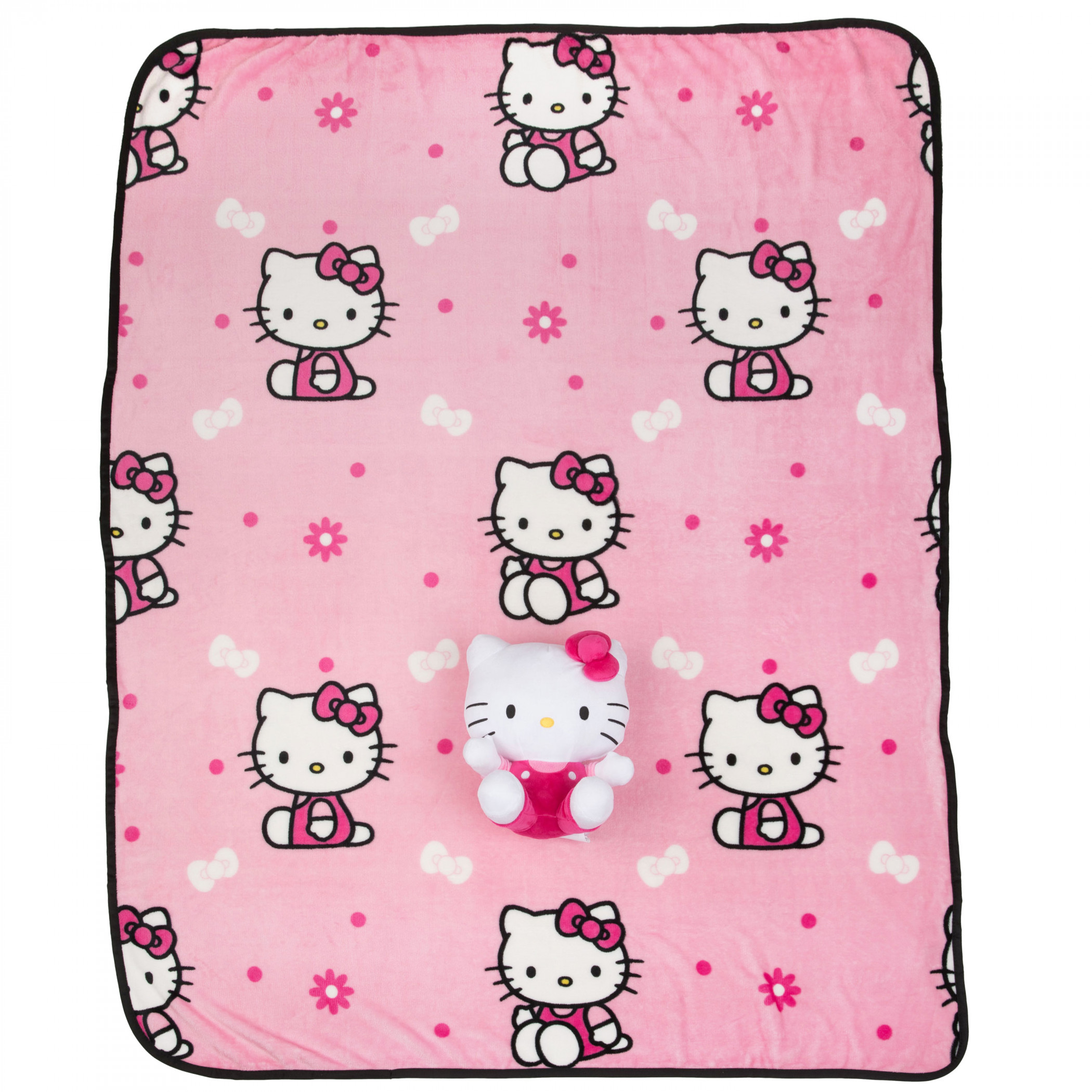 Hello Kitty Sanrio Throw Blanket with Mini Pillow